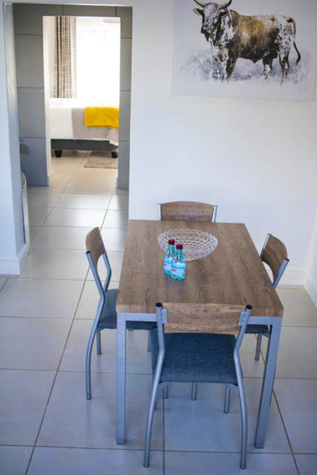 Dining table in a self-catering room